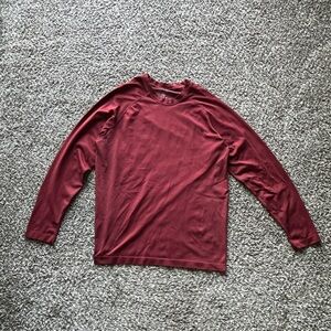 Fabletics Maroon Long Sleeve Tee
